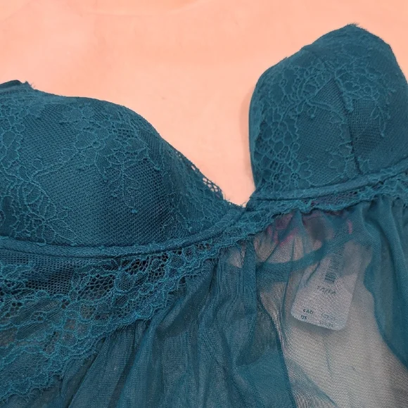 La SENZA Teal Lace Chemise/babydoll - Picture 9 of 11